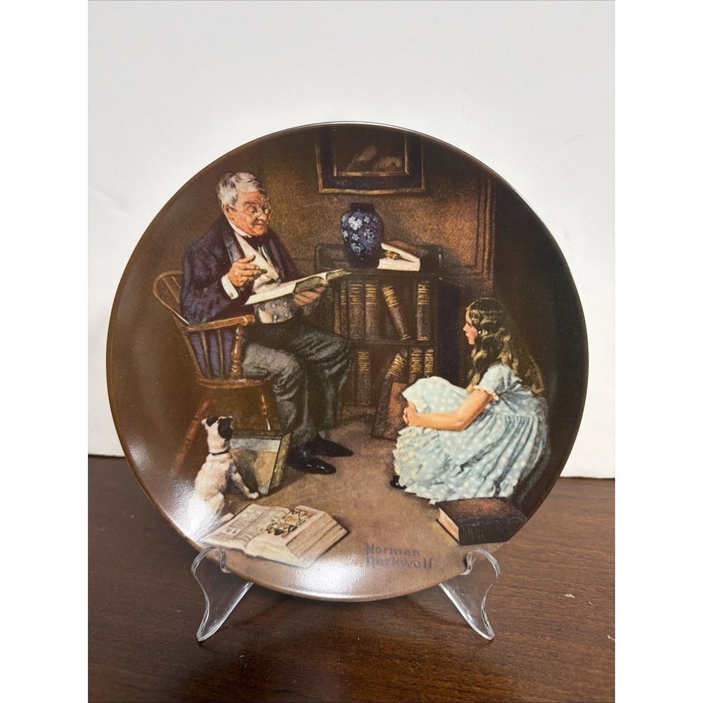 1984 "The Storyteller" Norman Rockwell Knowles Limited Edition Collectors Plate